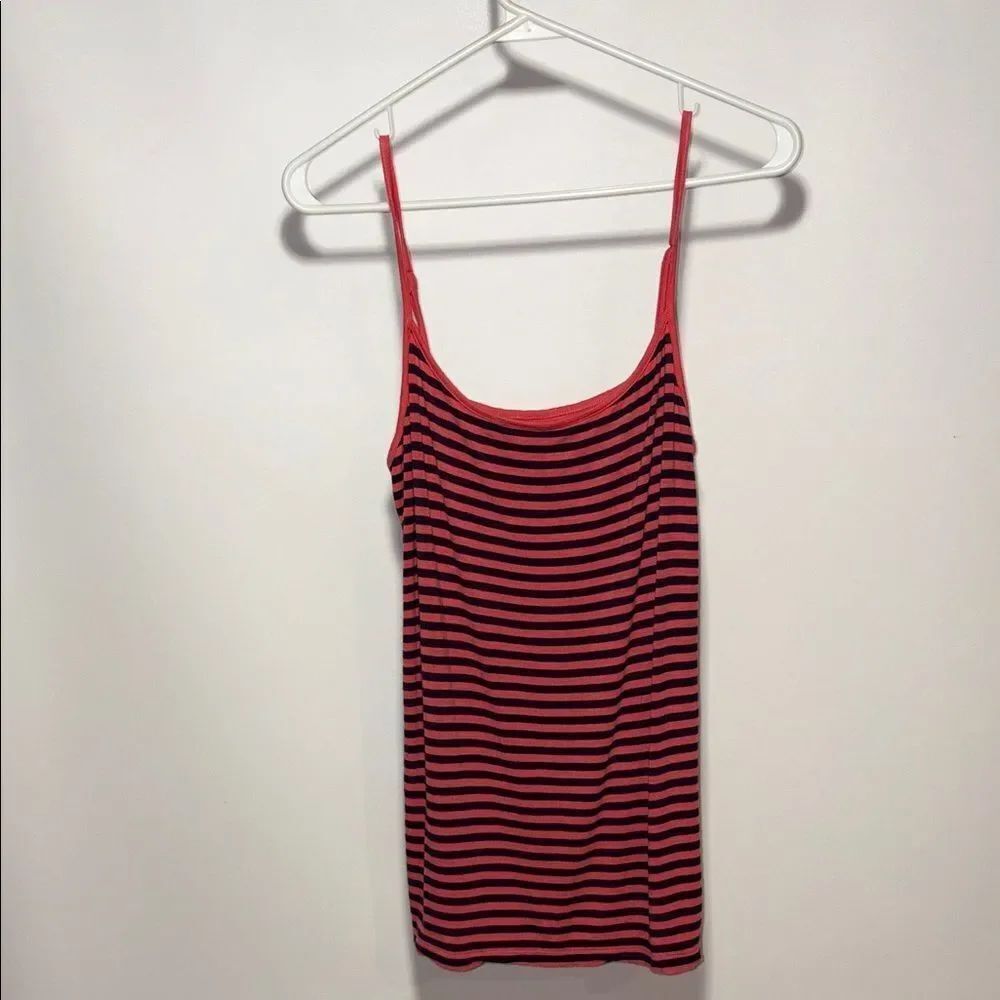 LOFT Pink and Blue Striped Camisole